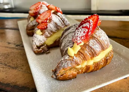 Strawberry Croissants with Dulce Cream at Breaking Bad in Tamarindo Guanacaste Costa Rica