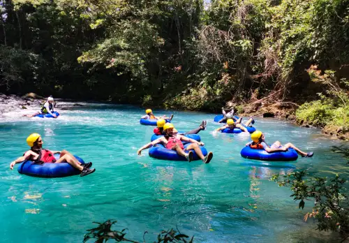 Tubing on the Rio Celeste in Tenorio Volcano National Park Costa Rica