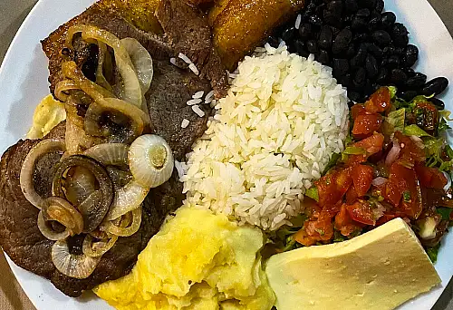 Costa Rican Casado meal lunch typical